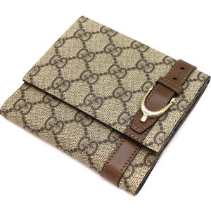Gucci Double Hook Bifold Wallet Leather Brown